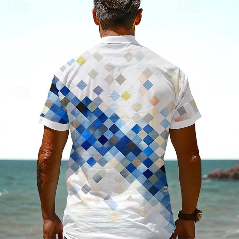 Men's Hawaiian Resort Print Short Sleeve Shirt-inspireuse