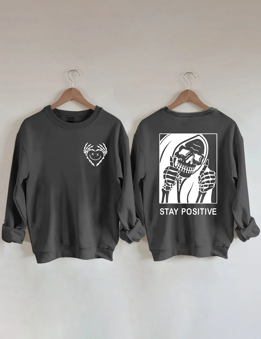 Stay Positive With Skeleton Sweatshirt
