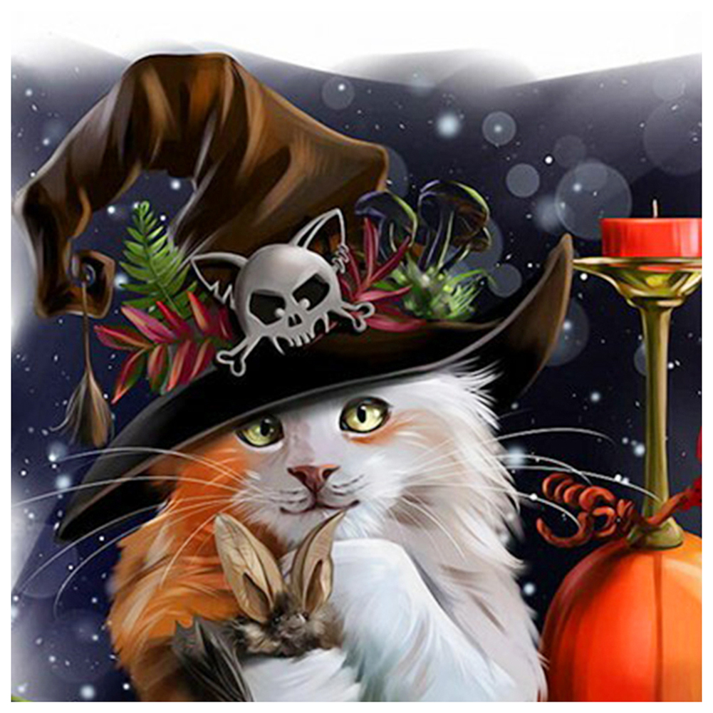 

Halloween Cat - 11CT Stamped Cross Stitch - 40*40CM, 501 Original