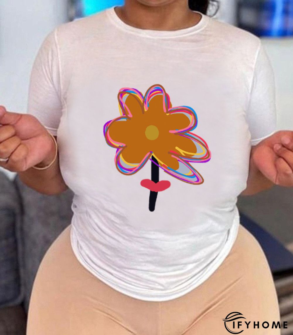 Fashion Round Neck Letter Print T-shirt | IFYHOME