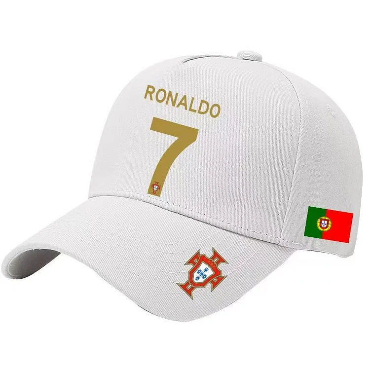 Hat-Portugal C Ronaldo 7-Ball Cap-White