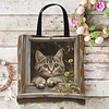 Cats-11CT DIY Stamped Cross Stitch Shopping Bag 40*40cm tapestrymarket