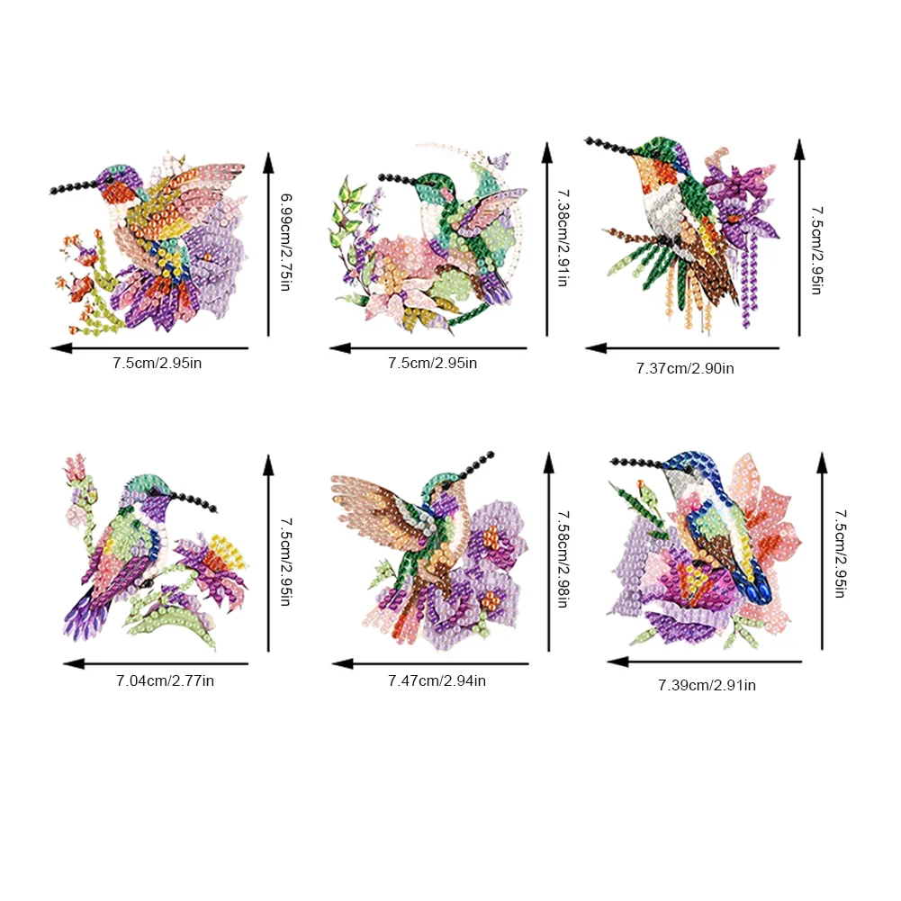 6Pcs Hummingbird Diamond Painting Art Hooks Diamond Art Craft Wall Hooks
