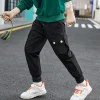 Kid Boys Casual Sports Long Thin Pants Teenage Cargo Pants