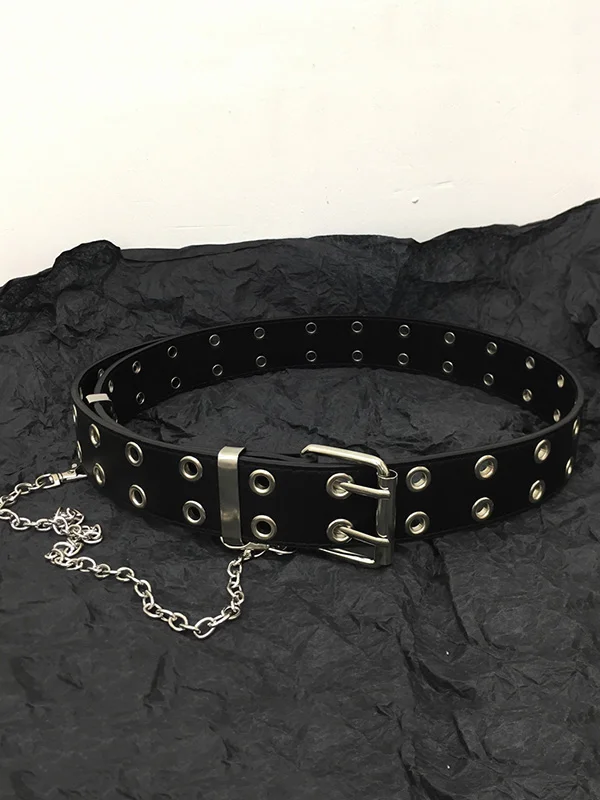 Hip-Hop Double Breasted Metal Chain Punk Belt