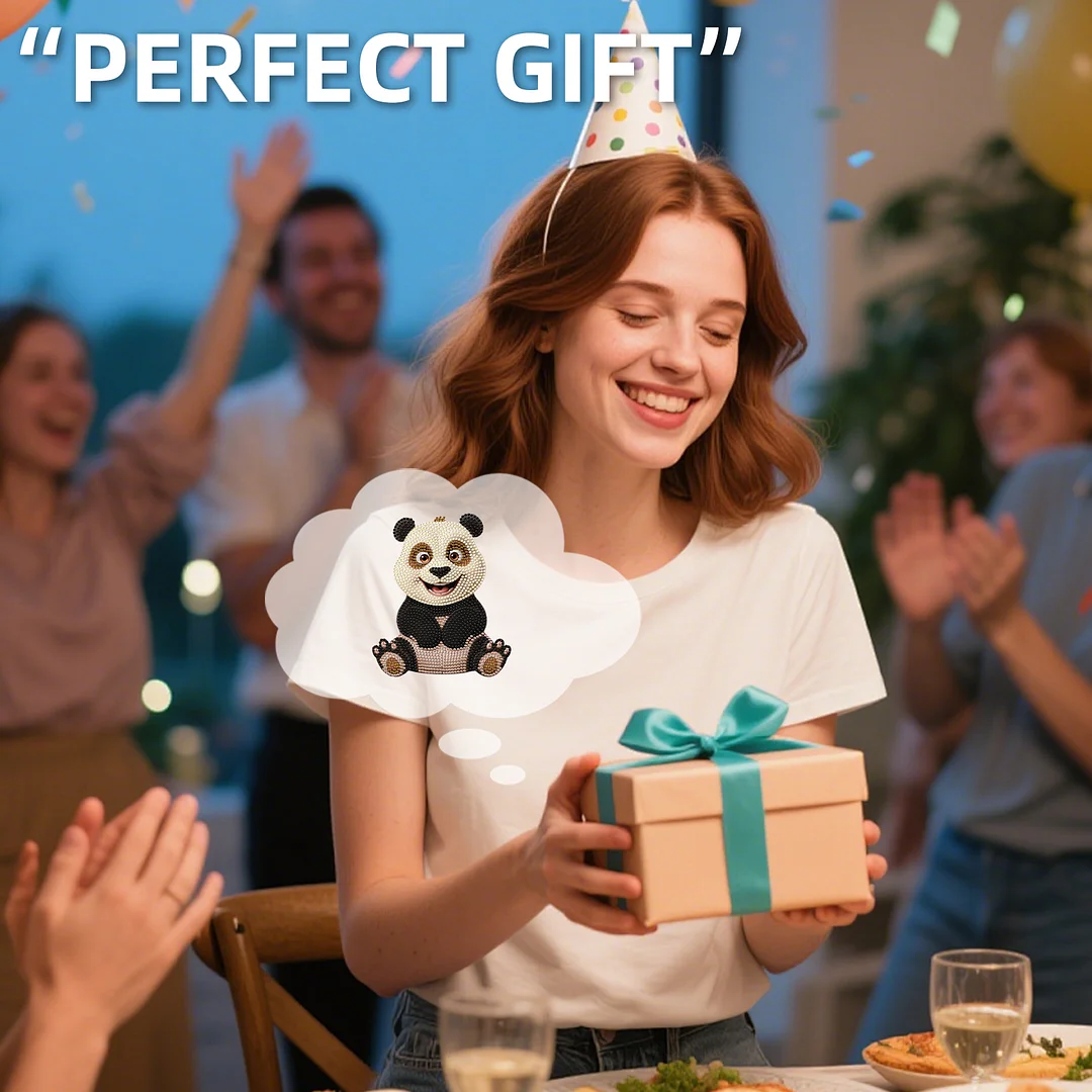 Acrylic Shaking Head Desktop Diamond Art Kits for Adults Beginner (Panda)