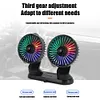 F404D USB Car Truck Fan Dual Head 3-Speed Dashboard Fan with LED Lights