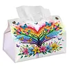 Rainbow Butterfly Tree Diamond Painting Tissue Box Cover DIY Desk Organizer