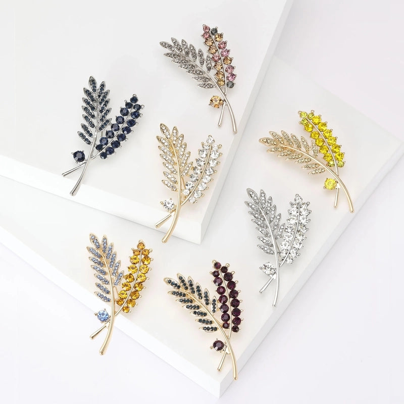 Elegant Shiny Pin Leaf Alloy Women's Brooches