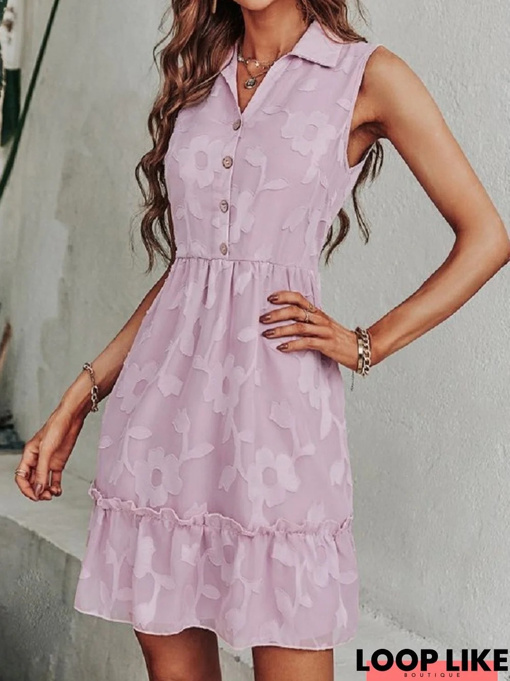 Fashion Jacquard Solid Color Dress