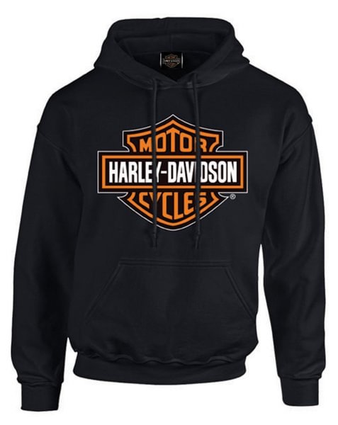 Harley-Davidson Men's Bar & Shield Pullover Fleece Hooded Sweatshirt, Black - Shop Trendy Women's Fashion | TeeYours