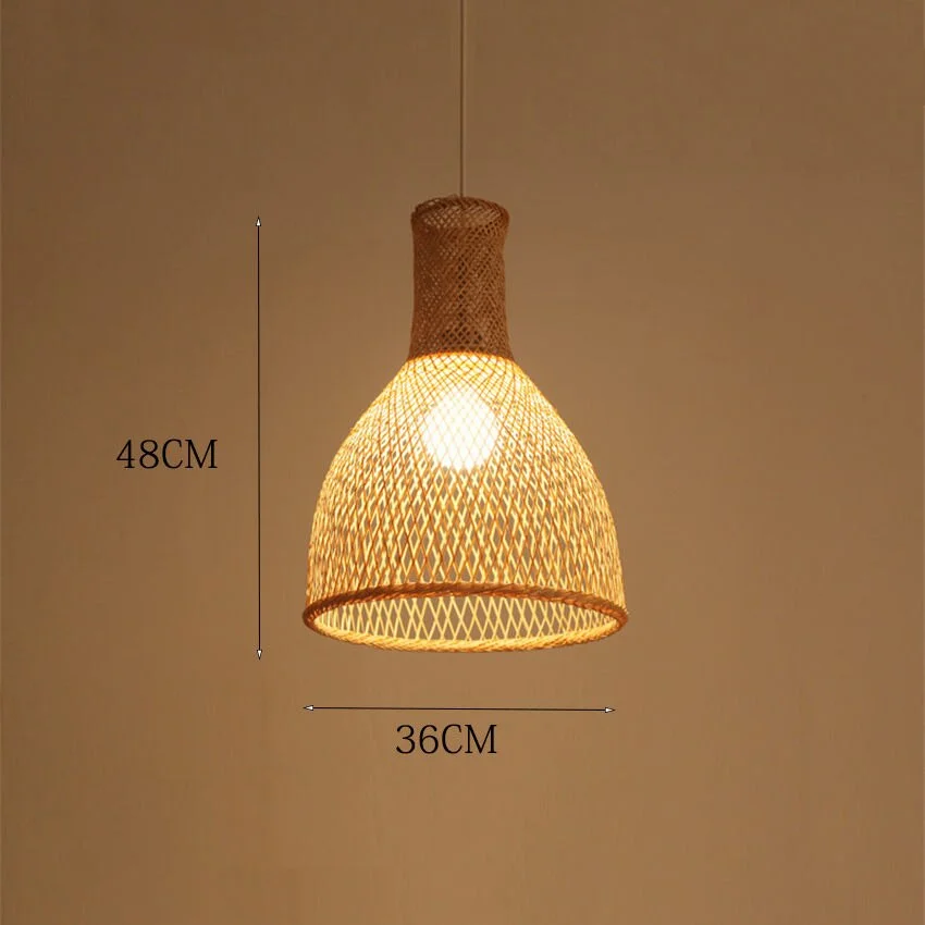 Nordic Bamboo Art Pendant Lights Wood Wicker Chinese Pendant Lamp Suspension Home Indoor Dining Room Kitchen Fixtures Luminaire