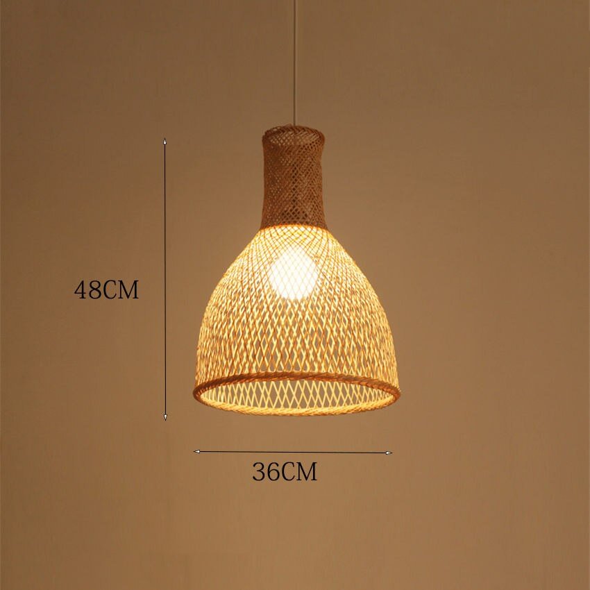 Nordic Bamboo Art Pendant Lights Wood Wicker Chinese Pendant Lamp Suspension Home Indoor Dining Room Kitchen Fixtures Luminaire