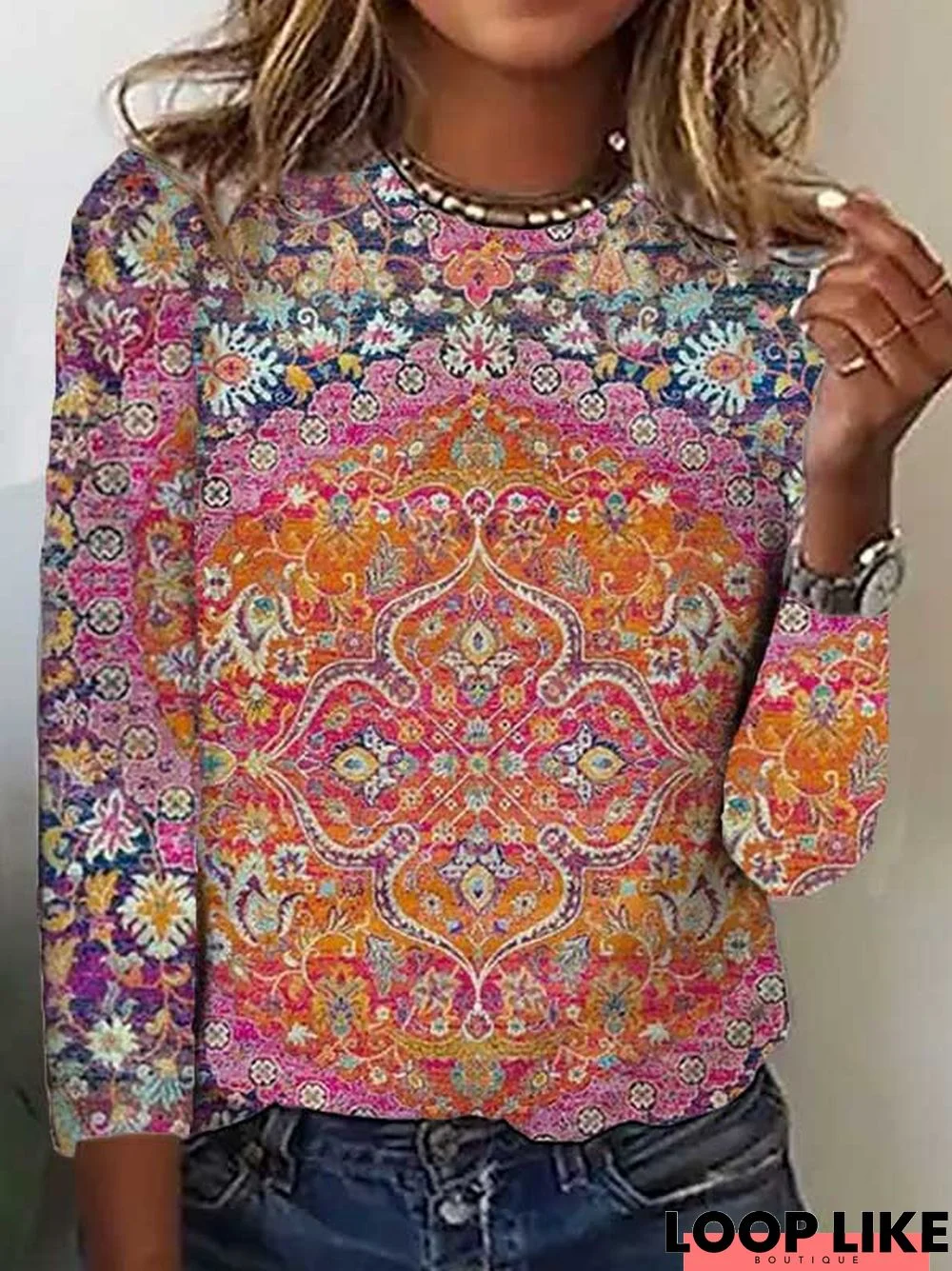 Loose Ethnic Casual T-Shirt