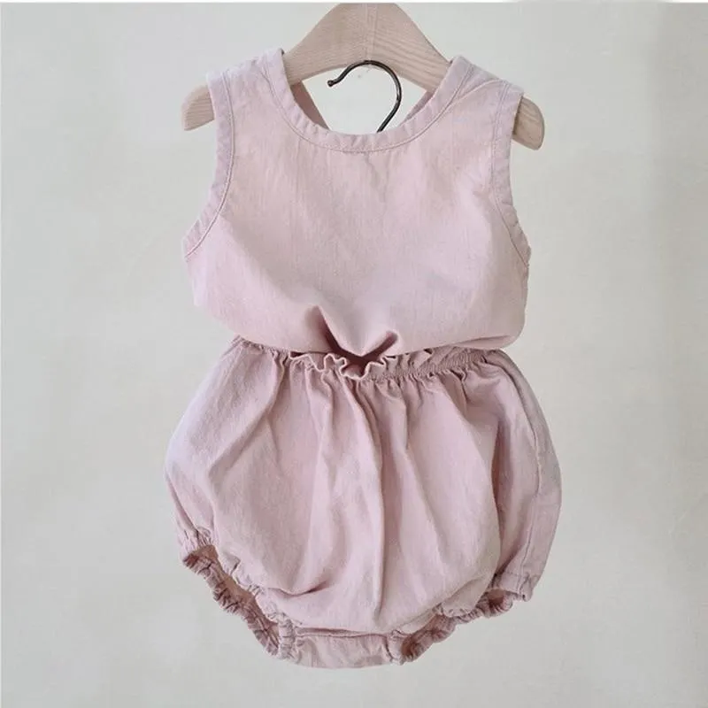 Baby Boys Clothes New 2020 Summer Baby Clothing Polka Dot Pure Cotton and Linen Infant Girls Suit Infant Outfit