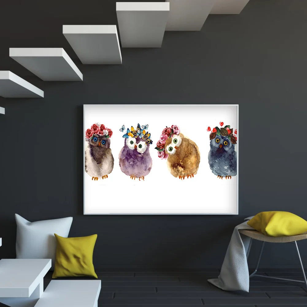 Full Round Diamond Painting 40*30cm - Colorful Owl