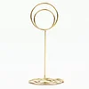 10 Pack | Gold Metal 3.5" Mini Circle Card Holder Stands, Hoop Table Number Stands, Wedding Table Place Card Menu Clips