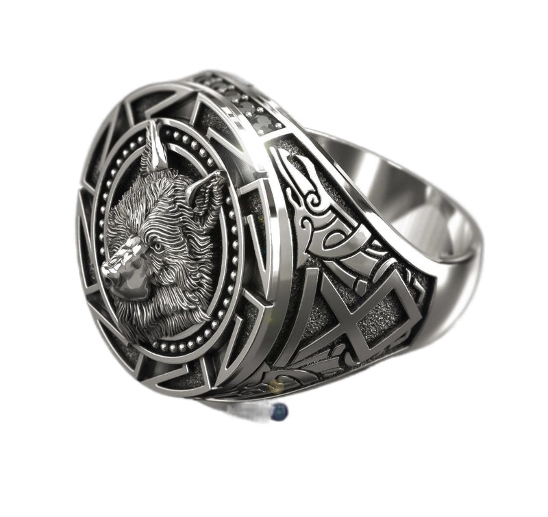 Wish Hot Sale New Viking Warrior Wolf Head Men’s Finger Ring Vintage Celtic Wolf Totem Ring
