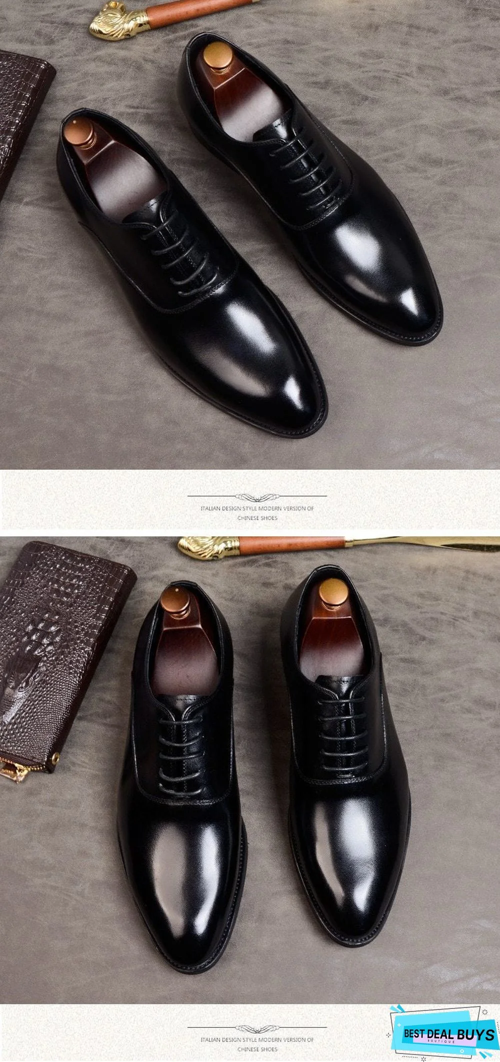 Men Formal Shoes Genuine Leather Italian Designer Shoes