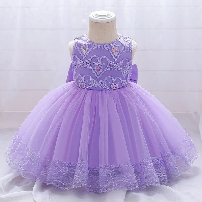 2021 White Dress Ceremony 1st Birthday Dress For Baby Girl Clothes Beading  Princess Dress Ball Gown Party  Dresses 2 1- 5 Years