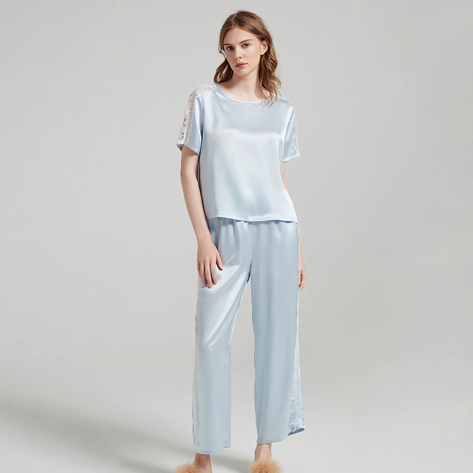 Women Silk Pajamas Set Luxury Lace REAL SILK LIFE