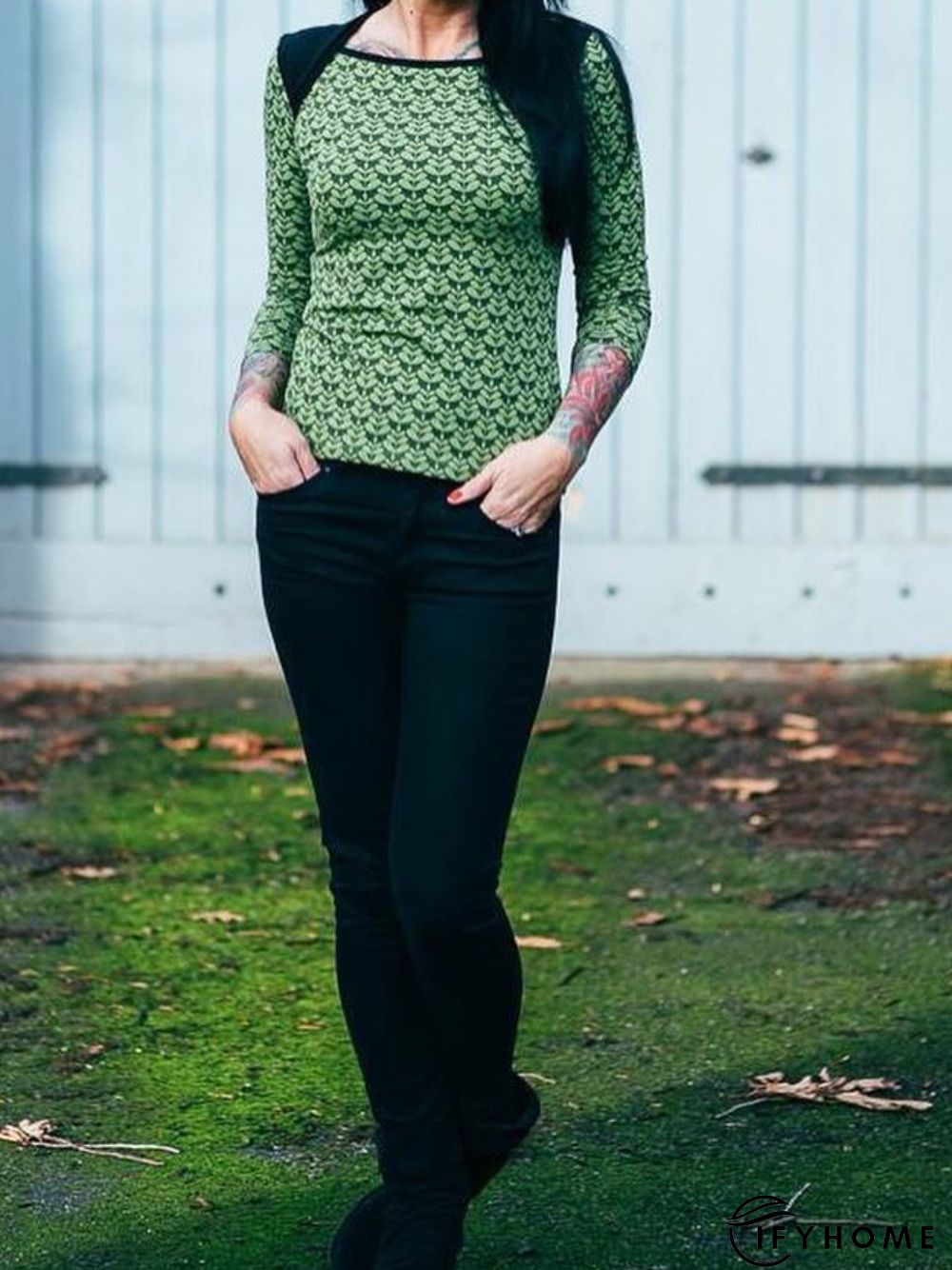 Floral-Print Casual Cotton-Blend Tops | IFYHOME