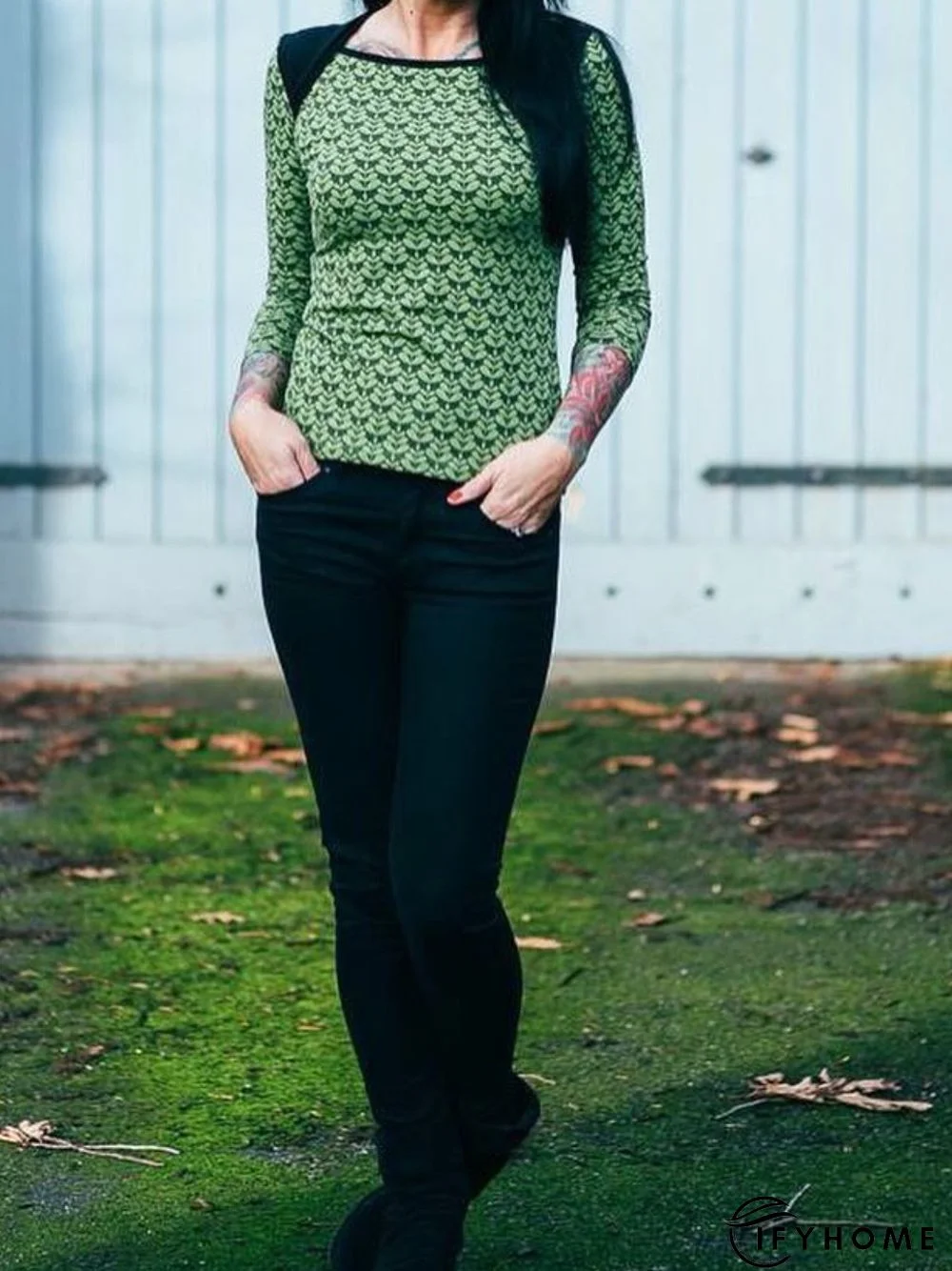 Floral-Print Casual Cotton-Blend Tops | IFYHOME