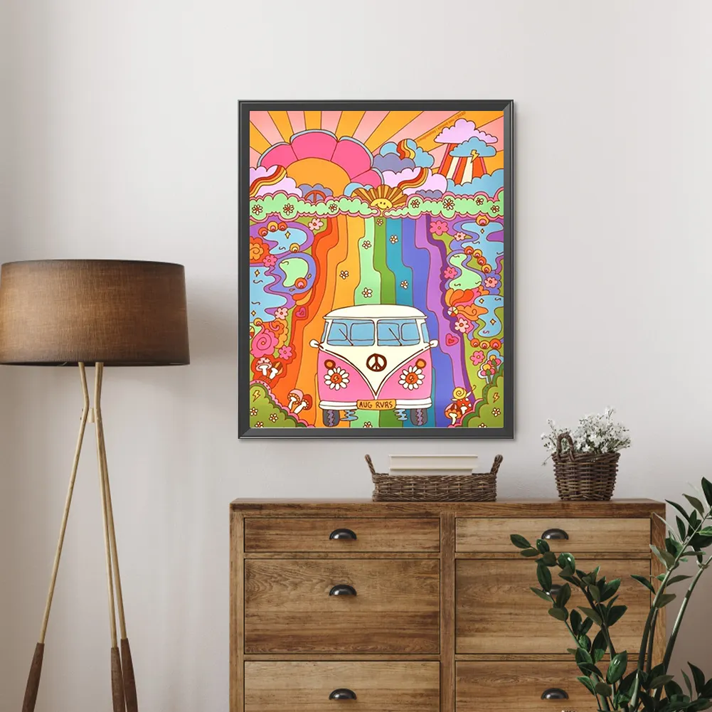 Partial AB Diamond Painting - Full Round Drill - Rainbow World(Canvas|45*55cm)