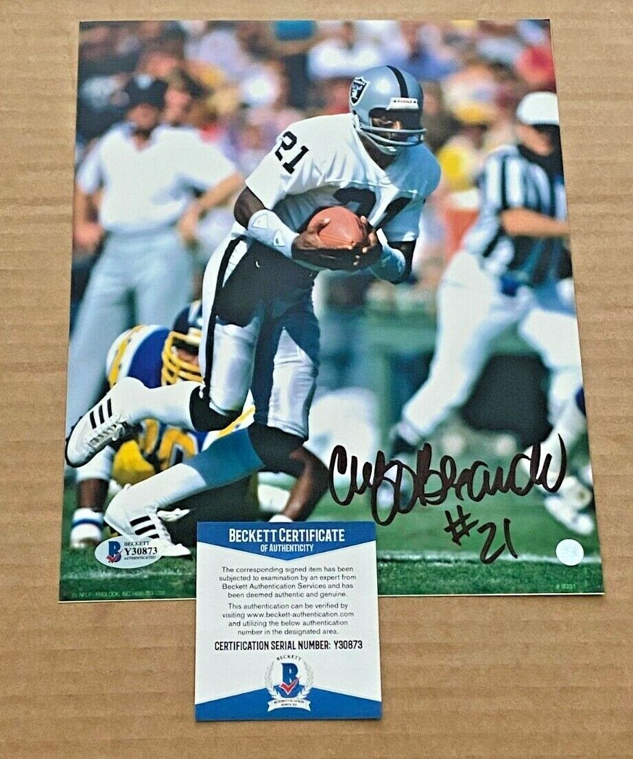 CLIFF BRANCH SIGNED OAKLAND RAIDERS 8X10 Photo Poster painting BECKETT CERTIFIED