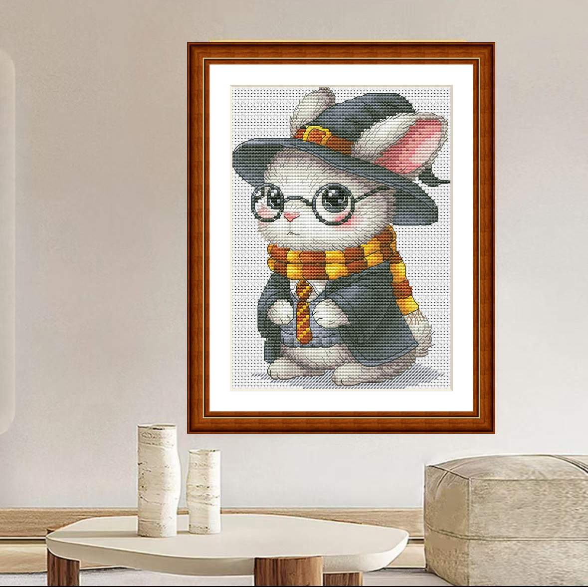 1set DIY Printed Cross Stitch Kit, 【CC2048- Harry Potter Rabbit】airo embroidery threads Painting Fairy Cross Stitch