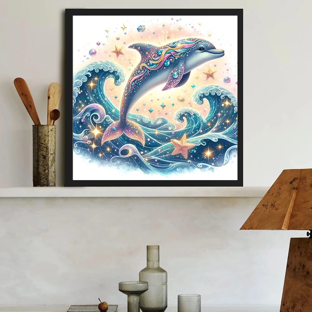 Diamond Painting - Full Round Drill - Dolphin(Canvas|30*30cm)