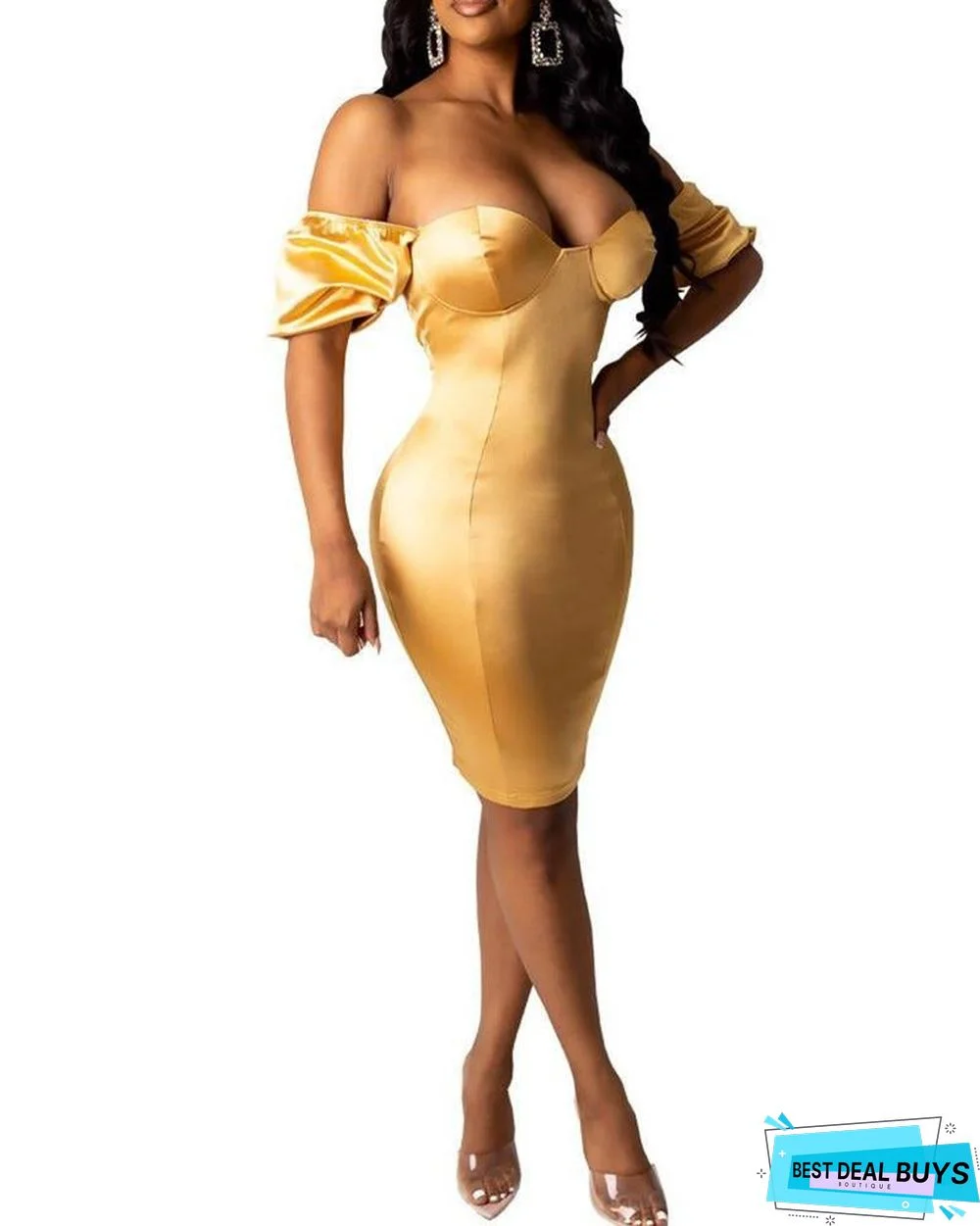 Solid Open Back Bodycon Dress