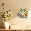 (US Only)Acrylic 2D Flat DIY Easter Egg Wreath Hanging Diamond Art Kits Wall Door Decor