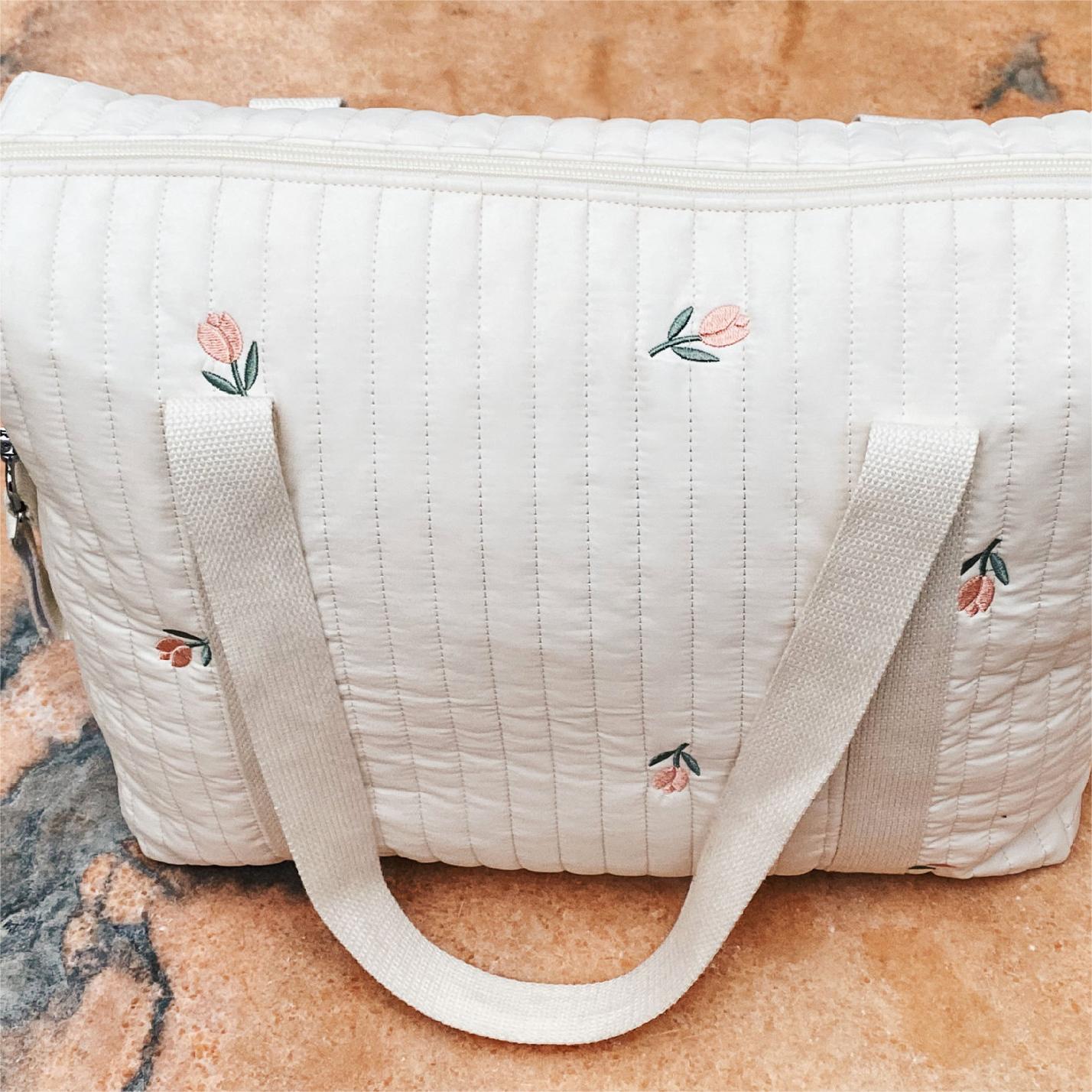 Mommy Bag Embroidery Animal Zipper Diaper Handbag