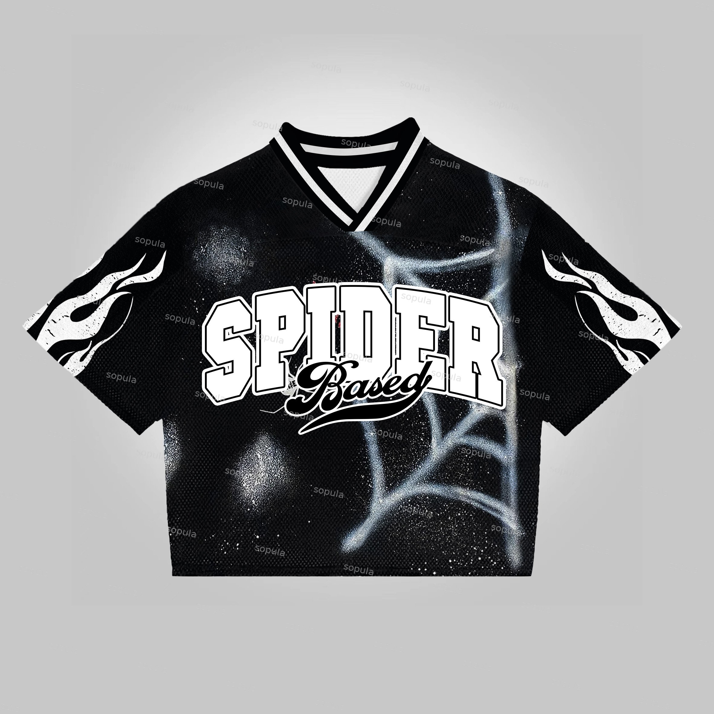 Spider Freedom No.88 Art Graphics Blokecore Blokette Jersey T-shirt - Sopula｜Premium Graphic Tees & Graphic Clothing