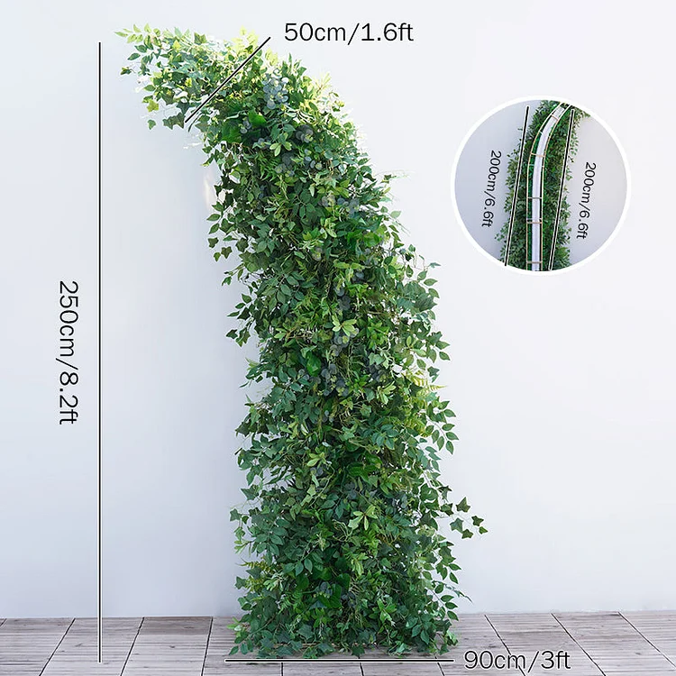 A8157 Outdoor Wedding Backdrop Horn Arch Decor Green Leaves Floral Arrangement