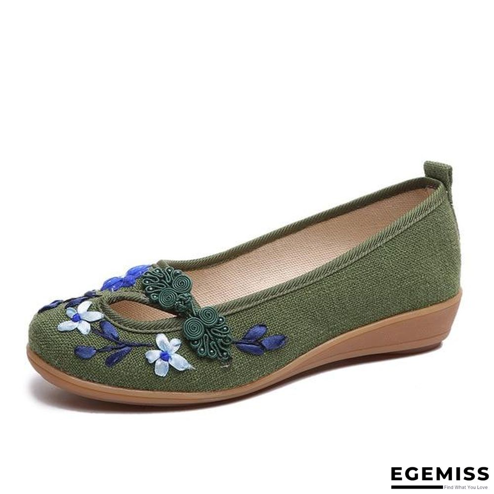 3D Flowers Women Linen Slip On Ballet Flats Breathable Fabric Shoes | EGEMISS