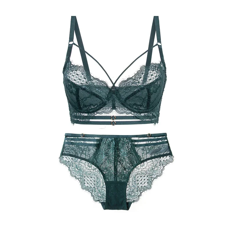 Billionm Women's underwear Set Lace Sexy Push-up Bra And Panty Sets Comfortable Brassiere Adjustable Gathered Lingerie 85D 90D