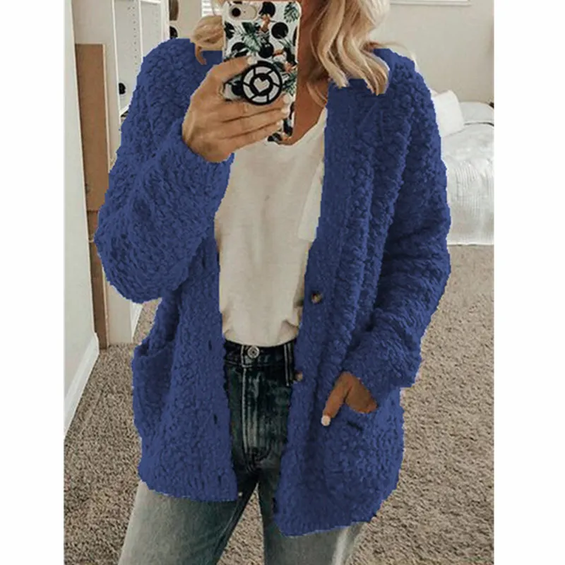 Uveng Uveng Wish 2025 Autumn And Winter Explosion Women's Fashion Casual Sweater Coat Size Coat
