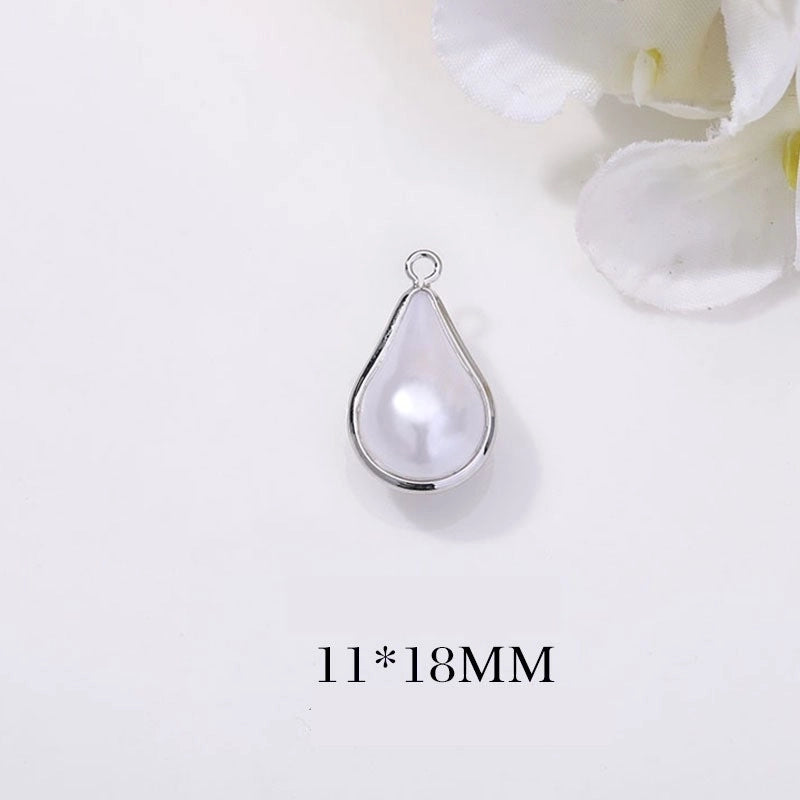 1 Piece Minimalist Water Droplets Copper Plating Inlay Pendant Jewelry Accessories