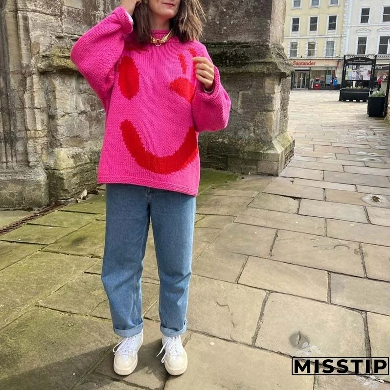 Smiley Casual Knit Sweater