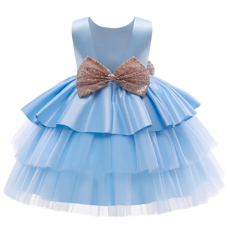 1 Year Old Baby Girls Dress for Newborn Girls Clothes Big Bowknot Formal Baby Girl Birthday Party Dress Christening Gown Dresses