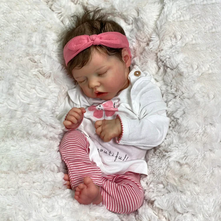  [Heartbeat💖 & Sound🔊] 17" Look Real Lifelike Newborn Silicone Vinyl Sleeping Reborn Baby Doll Girl Named Twinla - Reborndollsshop®-Reborndollsshop®