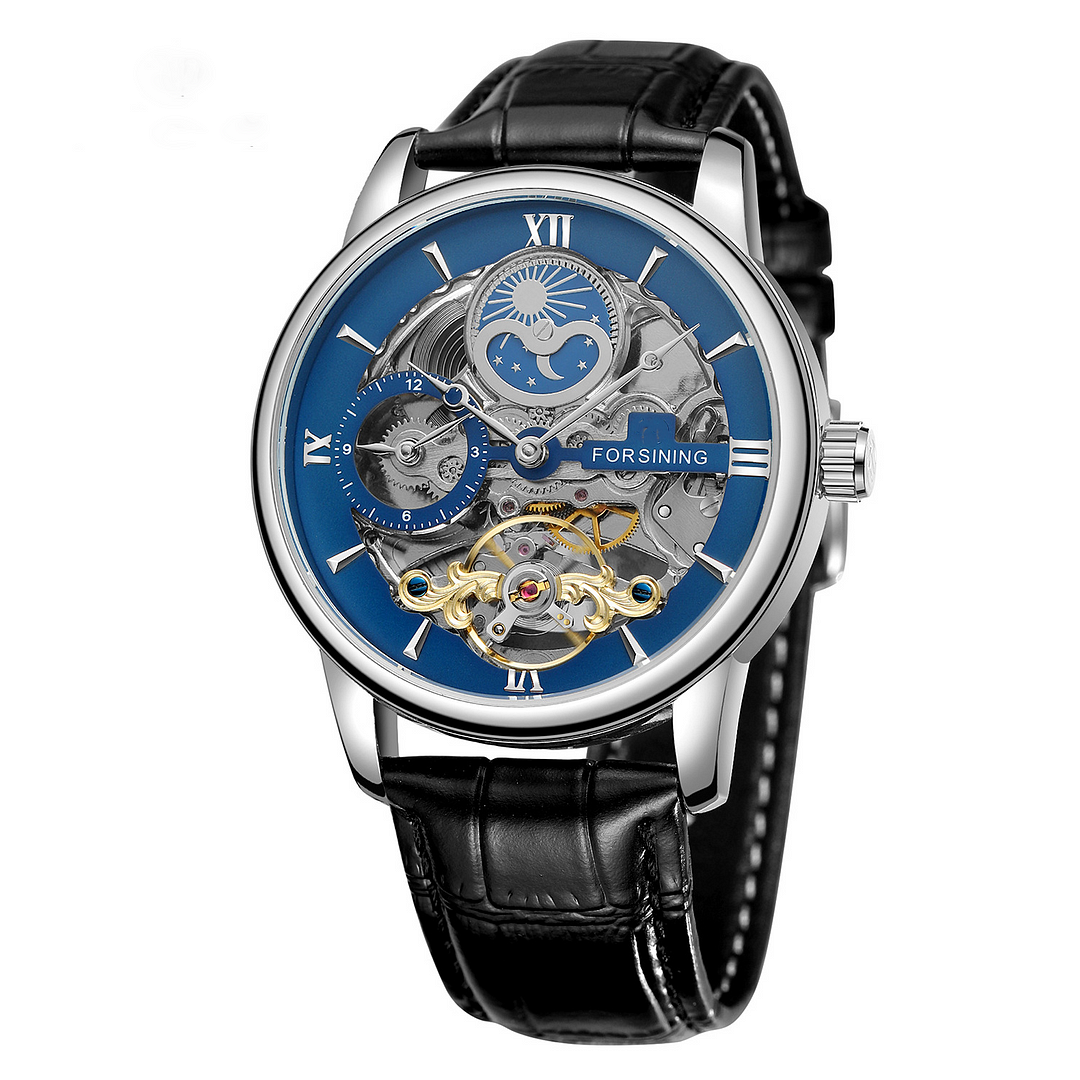Fashion leisure hollow moon phase automatic mechanical watch