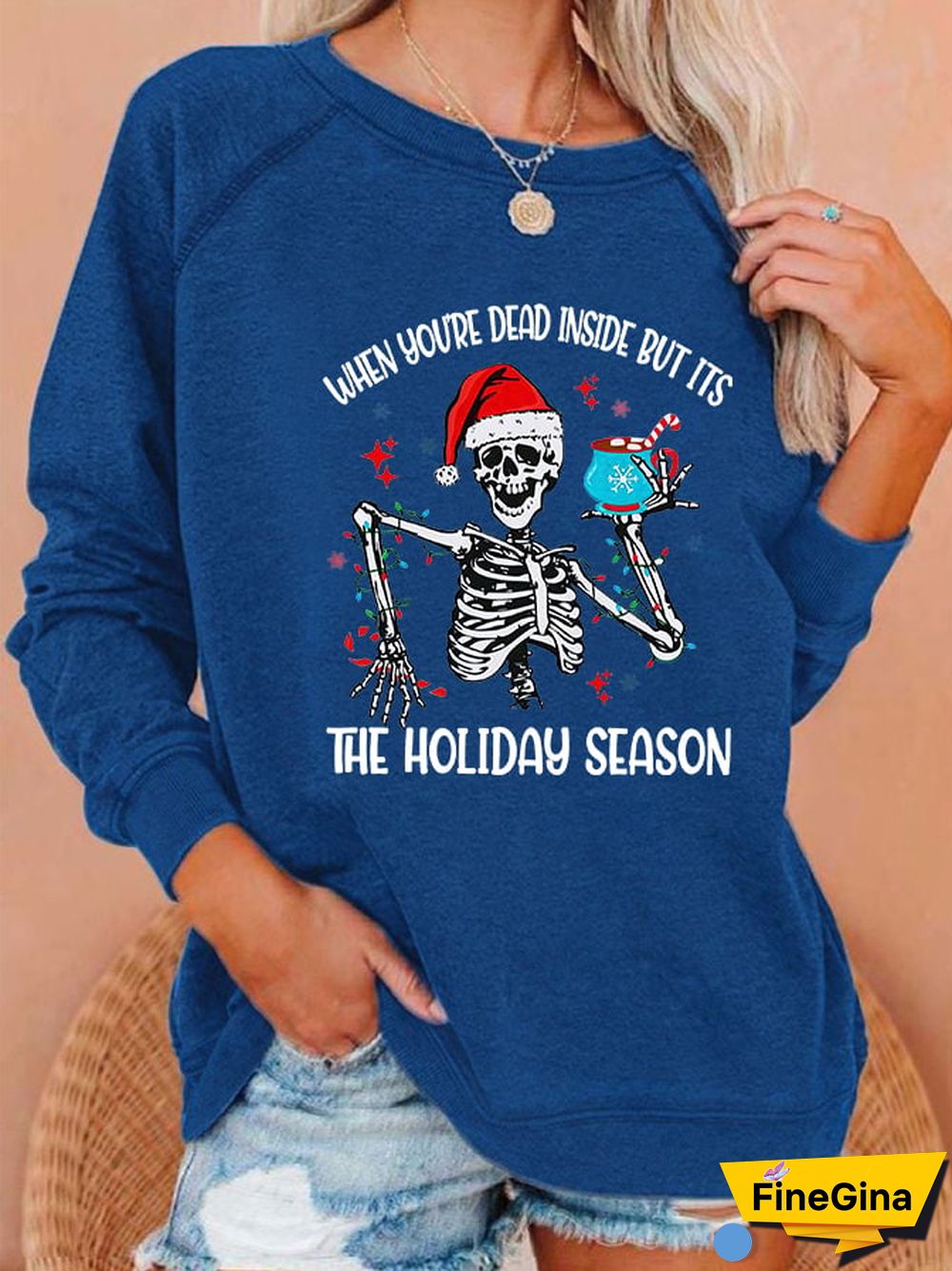 Women's When You're Dead Inside But Its The Holiday Season Casual Sweatshirt