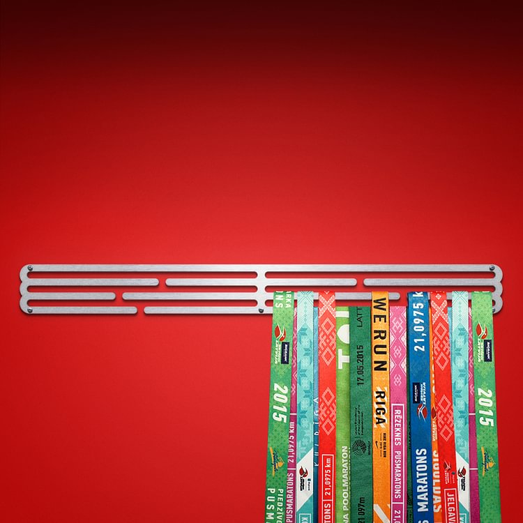 Invisible Medal Hanger Display – Brushed Stainless Steel – X-Large / 550mm / 60 Medals