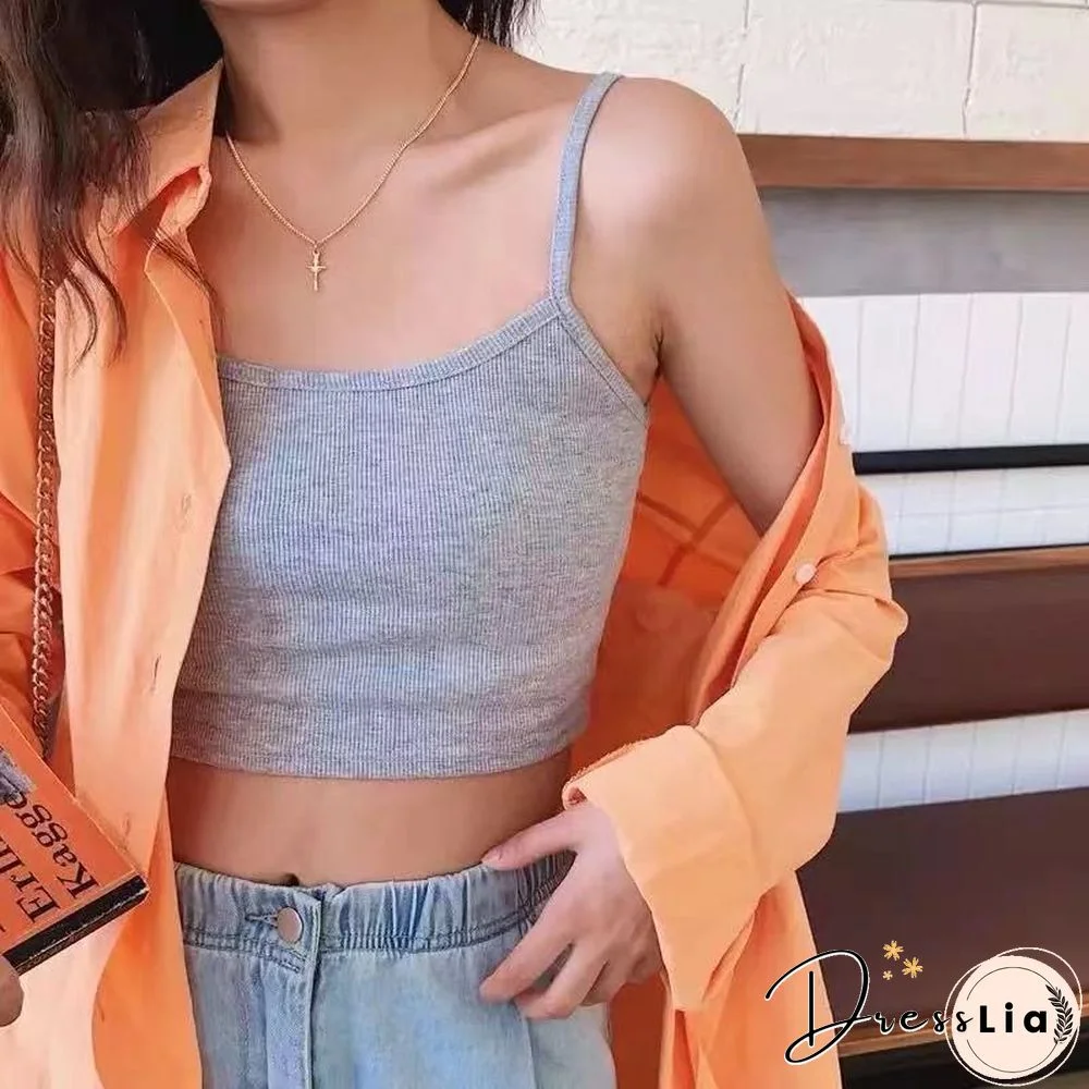 New Fashion Women Black Gray Sexy Solid Camis Crop Top Female Casual Tank Tops Vest Sleeveless Cool Streetwear Club High Street