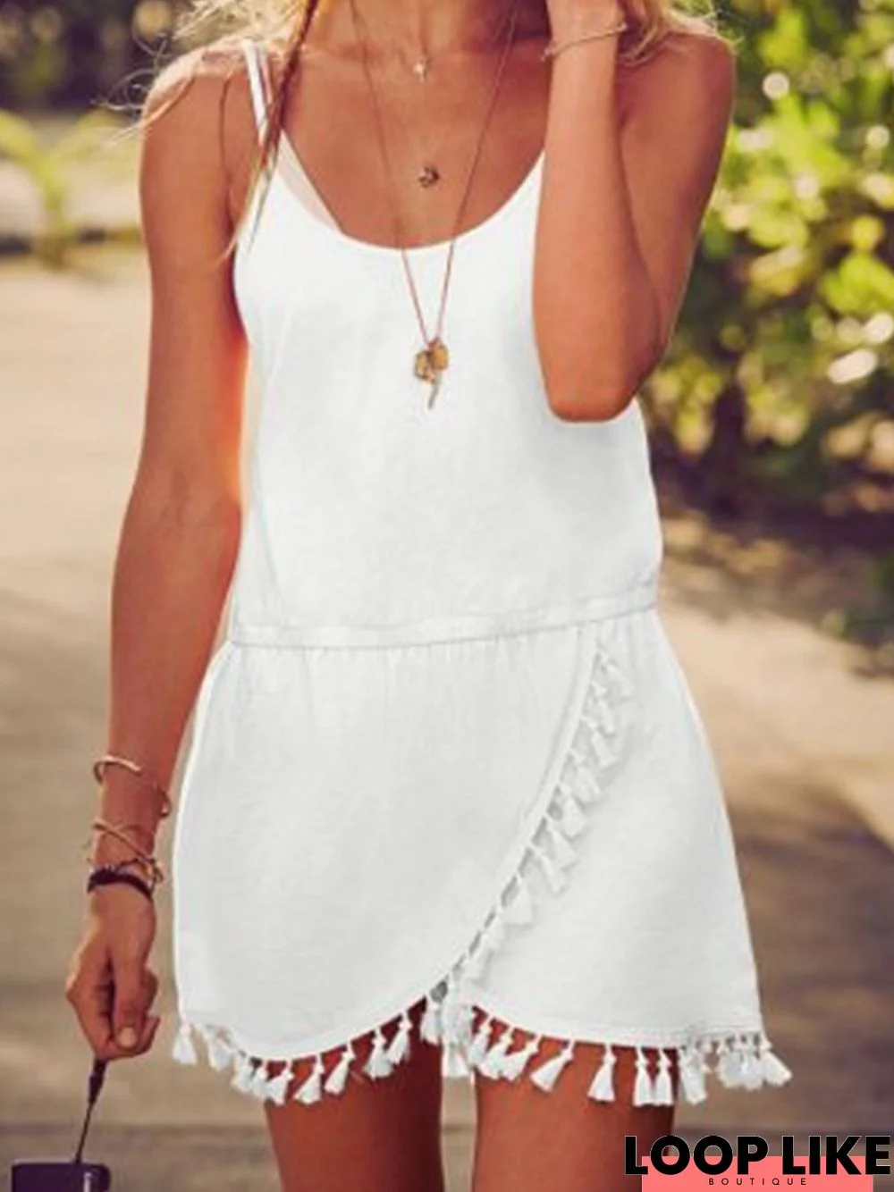 Casual Solid Crew Neck  Sleeveless Knitting Dress