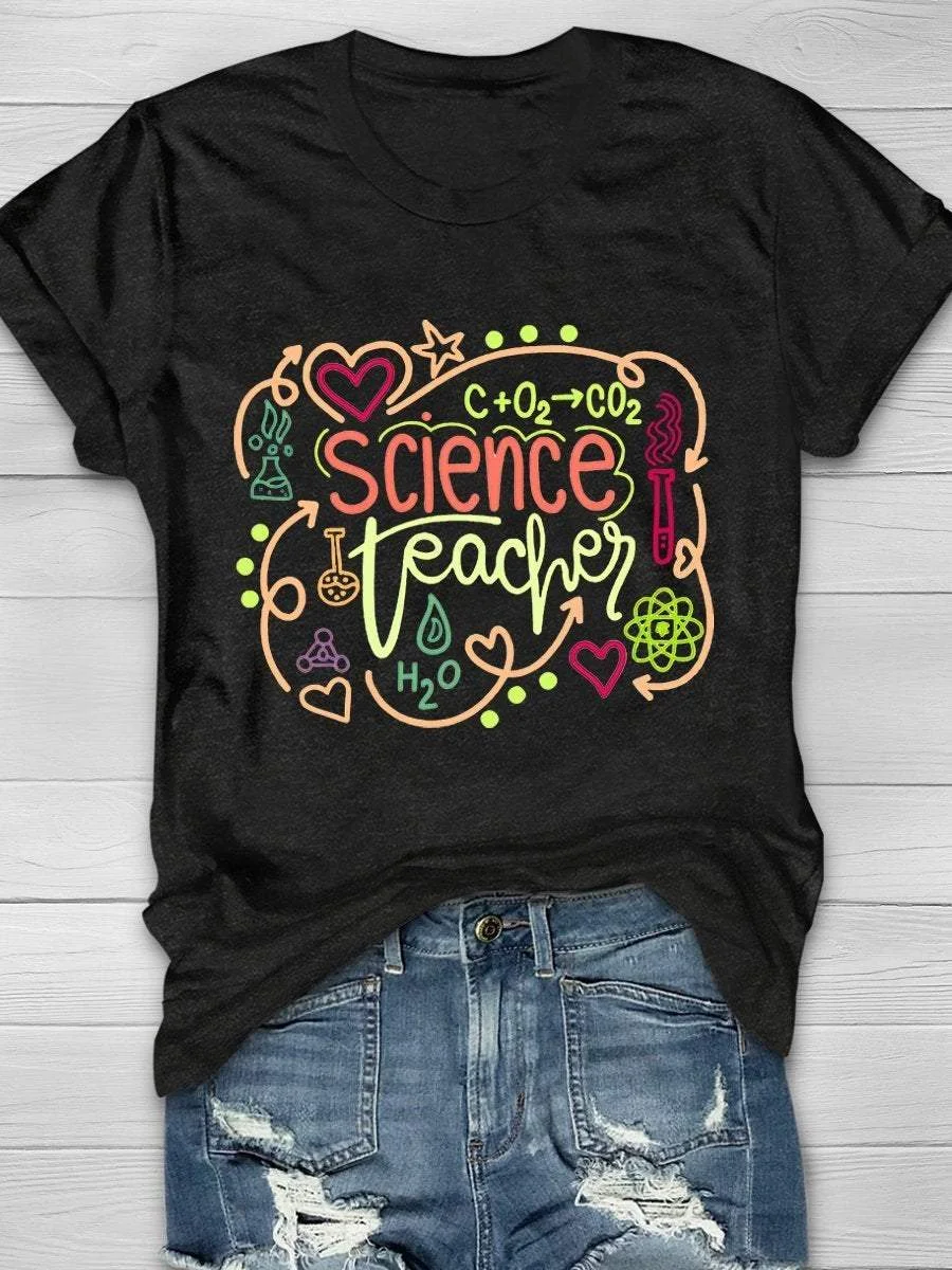 Science Teacher Print Short Sleeve T-shirt