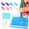 Multi-Section Diamond Painting Tray Kit 5D DIY Drills Plate with Spoon & Brush Set